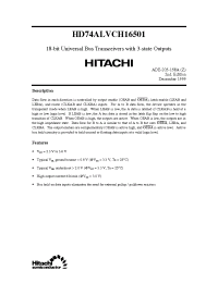 Datasheet HD74ALVCH16501 manufacturer Hitachi