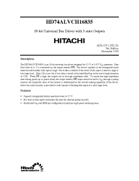 Datasheet HD74ALVCH16835 manufacturer Hitachi
