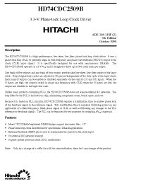 Datasheet HD74CDC2509B manufacturer Hitachi