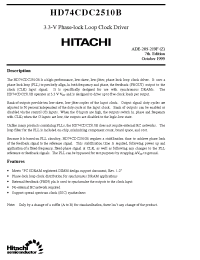 Datasheet HD74CDC2510B manufacturer Hitachi