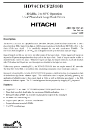 Datasheet HD74CDCF2510B manufacturer Hitachi