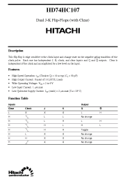Datasheet HD74HC107 manufacturer Hitachi