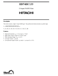 Datasheet HD74HC133 manufacturer Hitachi