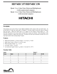 Datasheet HD74HC158 manufacturer Hitachi