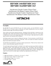 Datasheet HD74HC160 manufacturer Hitachi