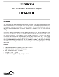Datasheet HD74HC194 manufacturer Hitachi