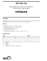Datasheet HD74HC240 manufacturer Hitachi