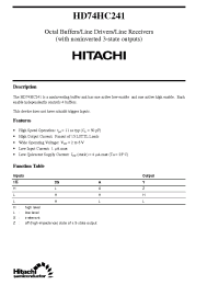 Datasheet HD74HC241 производства Hitachi