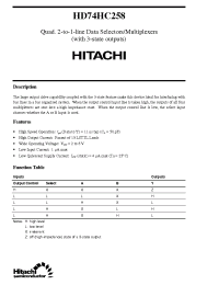 Datasheet HD74HC258 manufacturer Hitachi