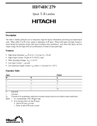 Datasheet HD74HC279 manufacturer Hitachi