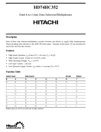 Datasheet HD74HC352 manufacturer Hitachi