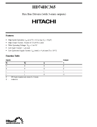 Datasheet HD74HC365 manufacturer Hitachi