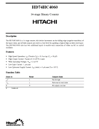 Datasheet HD74HC4060 manufacturer Hitachi