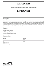 Datasheet HD74HC4066 manufacturer Hitachi