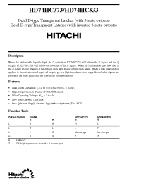 Datasheet HD74HC533 manufacturer Hitachi