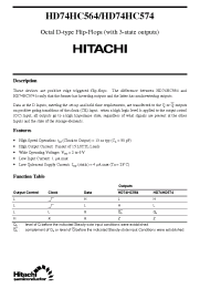 Datasheet HD74HC564 manufacturer Hitachi