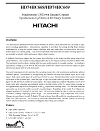 Datasheet HD74HC669 manufacturer Hitachi