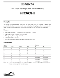 Datasheet HD74HC74AP manufacturer Hitachi