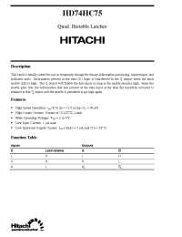 Datasheet HD74HC75 manufacturer Hitachi