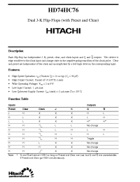 Datasheet HD74HC76 manufacturer Hitachi