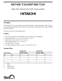 Datasheet HD74HCT245 manufacturer Hitachi