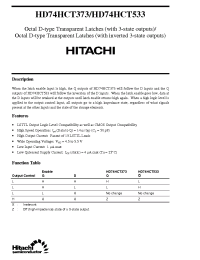 Datasheet HD74HCT373 manufacturer Hitachi