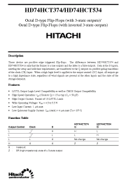 Datasheet HD74HCT374 manufacturer Hitachi