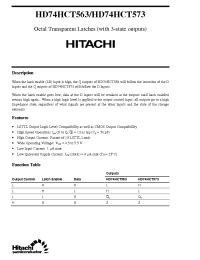 Datasheet HD74HCT563 manufacturer Hitachi