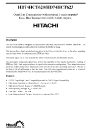 Datasheet HD74HCT620 manufacturer Hitachi