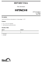 Datasheet HD74HCU04 manufacturer Hitachi