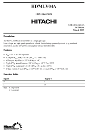 Datasheet HD74LV04A manufacturer Hitachi