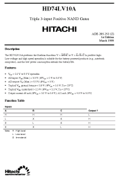 Datasheet HD74LV10A manufacturer Hitachi