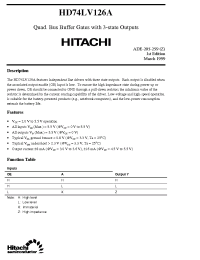 Datasheet HD74LV126 manufacturer Hitachi