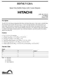 Datasheet HD74LV126A производства Hitachi