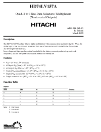 Datasheet HD74LV157A manufacturer Hitachi