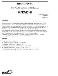 Datasheet HD74LV164A8 manufacturer Hitachi