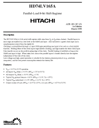 Datasheet HD74LV165A manufacturer Hitachi