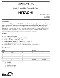 Datasheet HD74LV175A manufacturer Hitachi