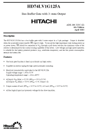 Datasheet HD74LV1G125A manufacturer Hitachi