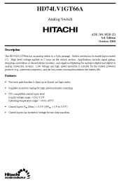 Datasheet HD74LV1GT66A manufacturer Hitachi