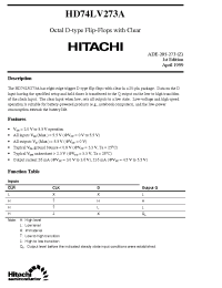 Datasheet HD74LV273 manufacturer Hitachi