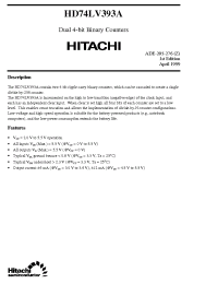 Datasheet HD74LV393A производства Hitachi