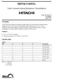 Datasheet HD74LV4053 manufacturer Hitachi