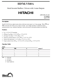 Datasheet HD74LV540A manufacturer Hitachi