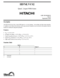 Datasheet HD74LVC02 manufacturer Hitachi