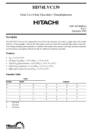 Datasheet HD74LVC139 manufacturer Hitachi