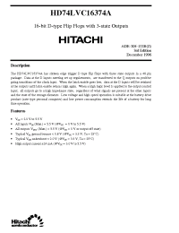 Datasheet HD74LVC16374A manufacturer Hitachi