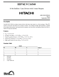 Datasheet HD74LVC16540 manufacturer Hitachi