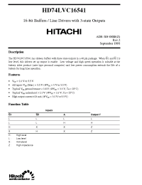 Datasheet HD74LVC16541 manufacturer Hitachi