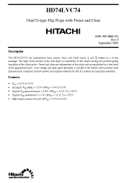 Datasheet HD74LVC74 manufacturer Hitachi